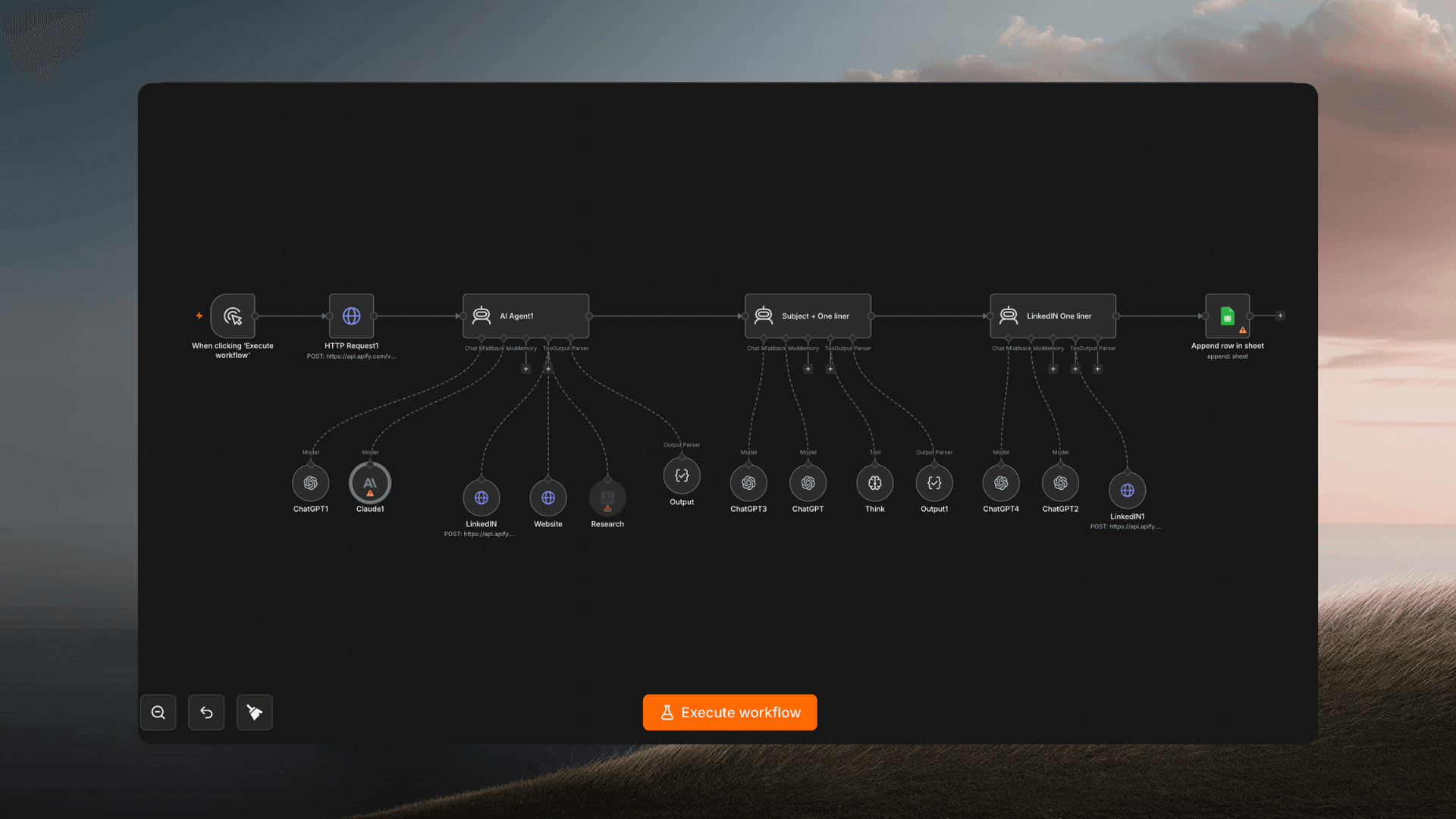 Example of an AI automation and agent workflow built by True Meridian AI